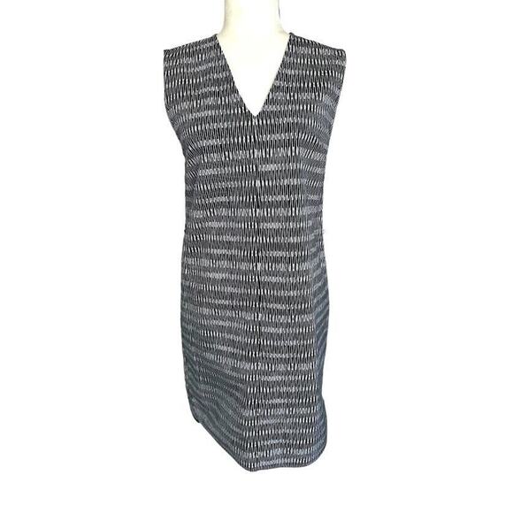 Kate Spade Saturday Dress Womens Small S Black White Print V Neck Shift Stretch - Picture 1 of 9